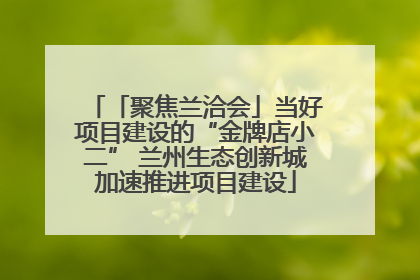 「聚焦兰洽会」当好项目建设的“金牌店小二” 兰州生态创新城加速推进项目建设