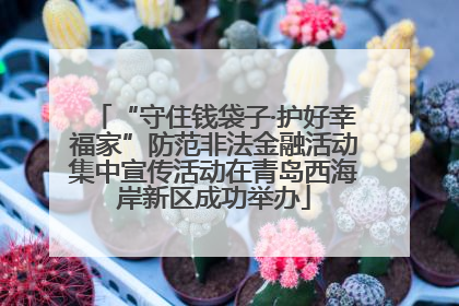 “守住钱袋子·护好幸福家”防范非法金融活动集中宣传活动在青岛西海岸新区成功举办