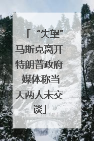 “失望”马斯克离开特朗普政府 媒体称当天两人未交谈