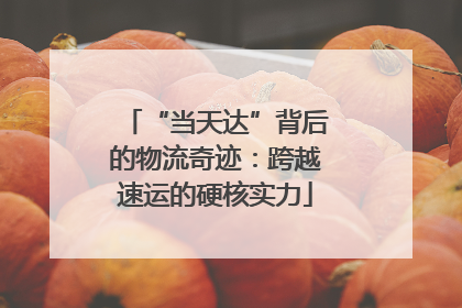 “当天达”背后的物流奇迹：跨越速运的硬核实力