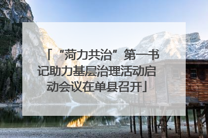“菏力共治”第一书记助力基层治理活动启动会议在单县召开