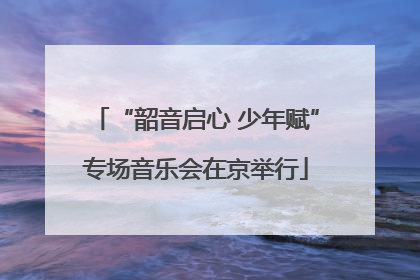 “韶音启心 少年赋”专场音乐会在京举行