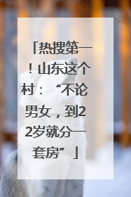 热搜第一！山东这个村：“不论男女，到22岁就分一套房”