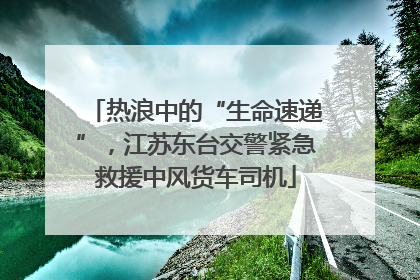 热浪中的“生命速递”，江苏东台交警紧急救援中风货车司机