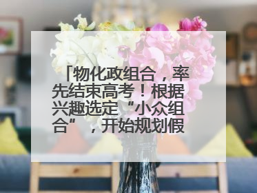 物化政组合，率先结束高考！根据兴趣选定“小众组合”，开始规划假期生活