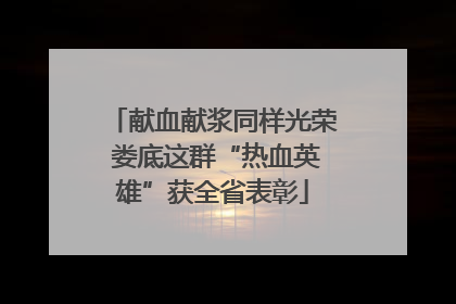 献血献浆同样光荣 娄底这群“热血英雄”获全省表彰