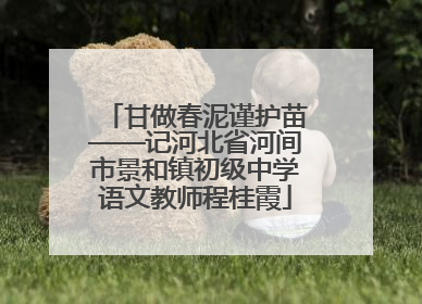 甘做春泥谨护苗——记河北省河间市景和镇初级中学语文教师程桂霞