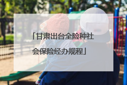 甘肃出台全险种社会保险经办规程