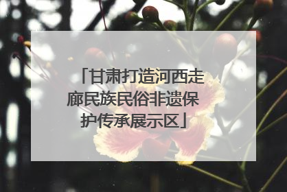 甘肃打造河西走廊民族民俗非遗保护传承展示区