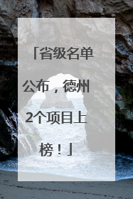 省级名单公布，德州2个项目上榜！