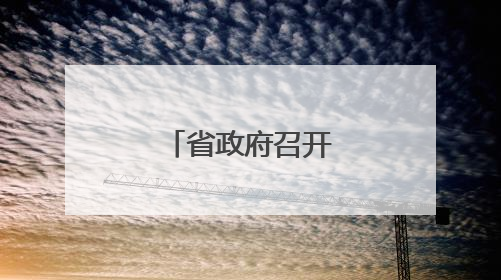省政府召开专题会议
