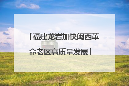福建龙岩加快闽西革命老区高质量发展