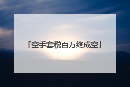 空手套税百万终成空