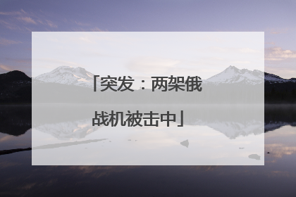突发：两架俄战机被击中