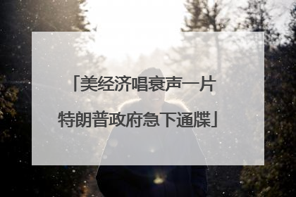 美经济唱衰声一片 特朗普政府急下通牒