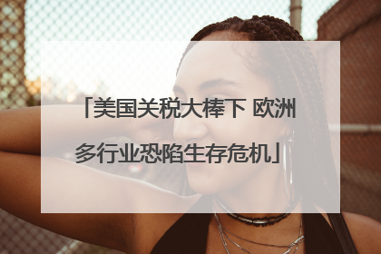 美国关税大棒下 欧洲多行业恐陷生存危机