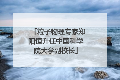 粒子物理专家郑阳恒升任中国科学院大学副校长
