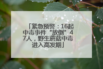 紧急预警：16起中毒事件“放倒”47人，野生蘑菇中毒进入高发期