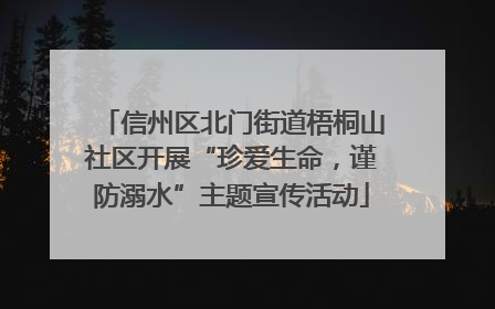 信州区北门街道梧桐山社区开展“珍爱生命，谨防溺水”主题宣传活动