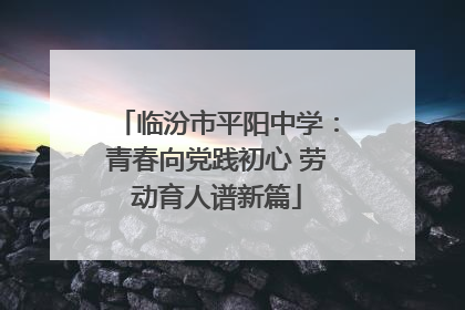 临汾市平阳中学：青春向党践初心 劳动育人谱新篇
