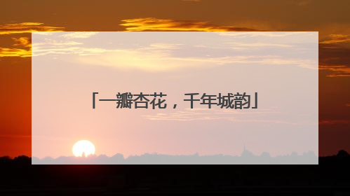 一瓣杏花，千年城韵