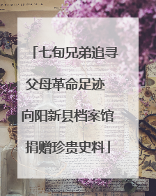 七旬兄弟追寻父母革命足迹 向阳新县档案馆捐赠珍贵史料