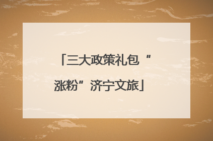 三大政策礼包“涨粉”济宁文旅