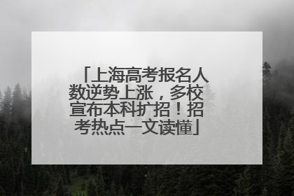 上海高考报名人数逆势上涨，多校宣布本科扩招！招考热点一文读懂