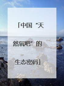 中国“天然氧吧”的生态密码