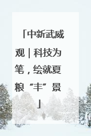 中新武威观｜科技为笔，绘就夏粮“丰”景