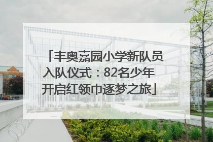 丰奥嘉园小学新队员入队仪式：82名少年开启红领巾逐梦之旅