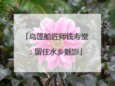 乌篷船匠师钱寿堂：留住水乡魅影