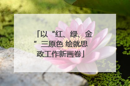 以“红、绿、金”三原色 绘就思政工作新画卷