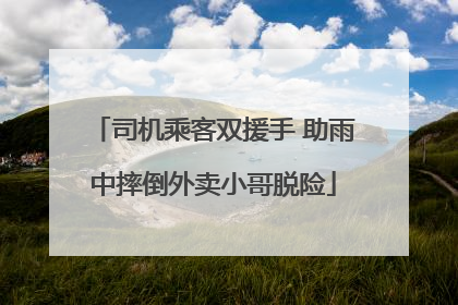 司机乘客双援手 助雨中摔倒外卖小哥脱险