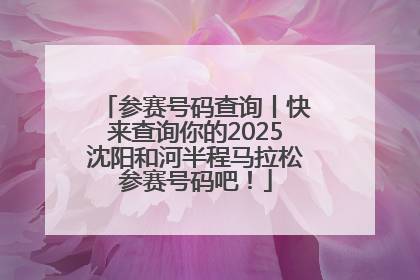 参赛号码查询丨快来查询你的2025沈阳和河半程马拉松参赛号码吧！