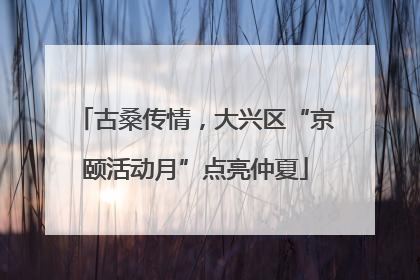 古桑传情，大兴区“京颐活动月”点亮仲夏