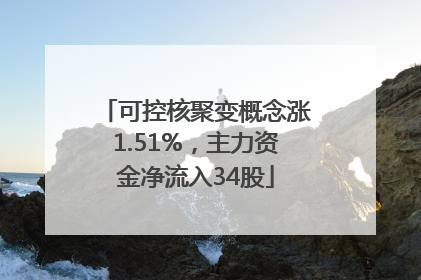 可控核聚变概念涨1.51%，主力资金净流入34股