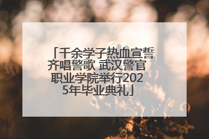 千余学子热血宣誓齐唱警歌 武汉警官职业学院举行2025年毕业典礼