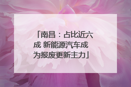 南昌：占比近六成 新能源汽车成为报废更新主力