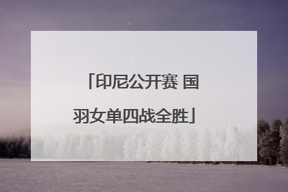 印尼公开赛 国羽女单四战全胜