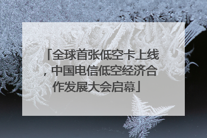 全球首张低空卡上线，中国电信低空经济合作发展大会启幕