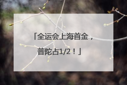 全运会上海首金，普陀占1/2！
