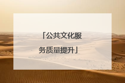 公共文化服务质量提升