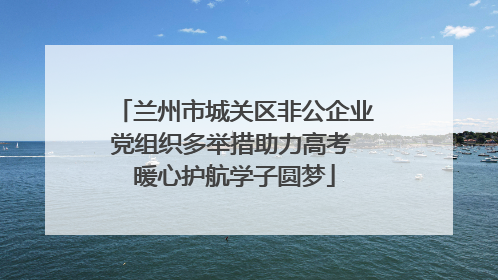 兰州市城关区非公企业党组织多举措助力高考 暖心护航学子圆梦