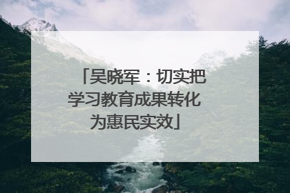 吴晓军：切实把学习教育成果转化为惠民实效