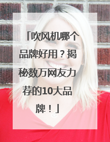 吹风机哪个品牌好用？揭秘数万网友力荐的10大品牌！
