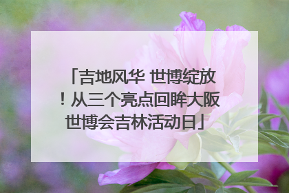 吉地风华 世博绽放！从三个亮点回眸大阪世博会吉林活动日