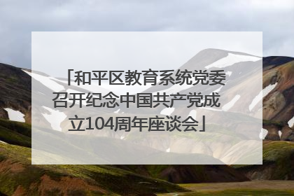 和平区教育系统党委召开纪念中国共产党成立104周年座谈会