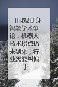 围观具身智能学术争论：机器人技术拐点仍未到来，行业需要纠偏