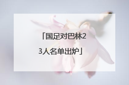国足对巴林23人名单出炉
